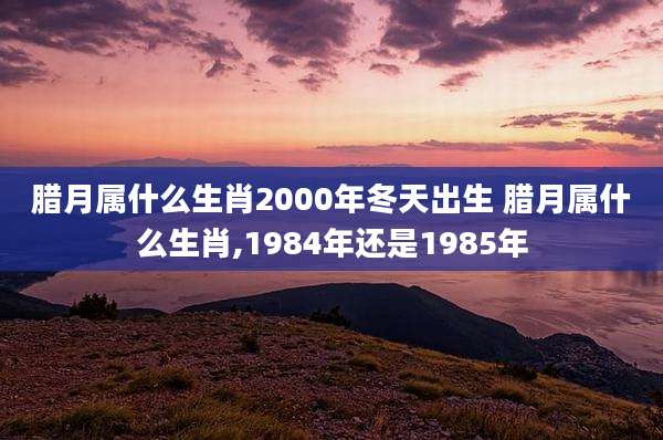 腊月属什么生肖2000年冬天出生 腊月属什么生肖,1984年还是1985年