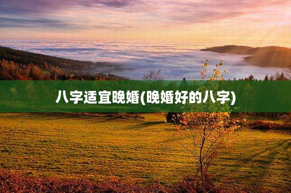 八字适宜晚婚(晚婚好的八字)