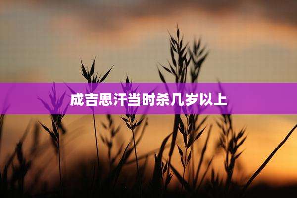 成吉思汗当时杀几岁以上