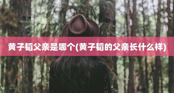 黄子韬父亲是哪个(黄子韬的父亲长什么样)