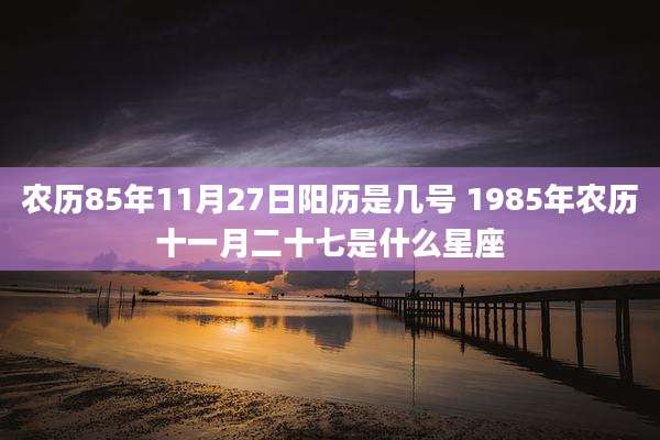 农历85年11月27日阳历是几号 1985年农历十一月二十七是什么星座
