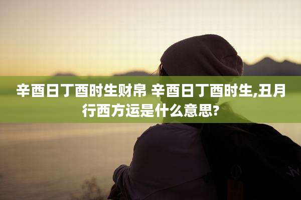 辛酉日丁酉时生财帛 辛酉日丁酉时生,丑月行西方运是什么意思?