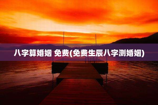 八字算婚姻 免费(免费生辰八字测婚姻)