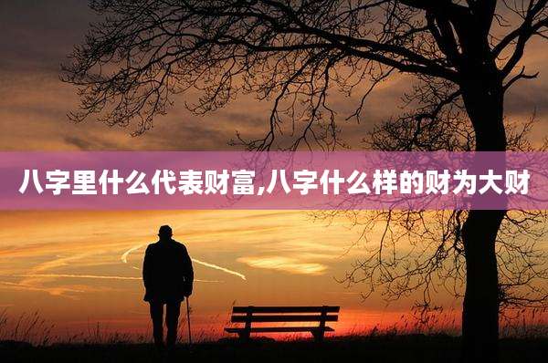 八字里什么代表财富,八字什么样的财为大财