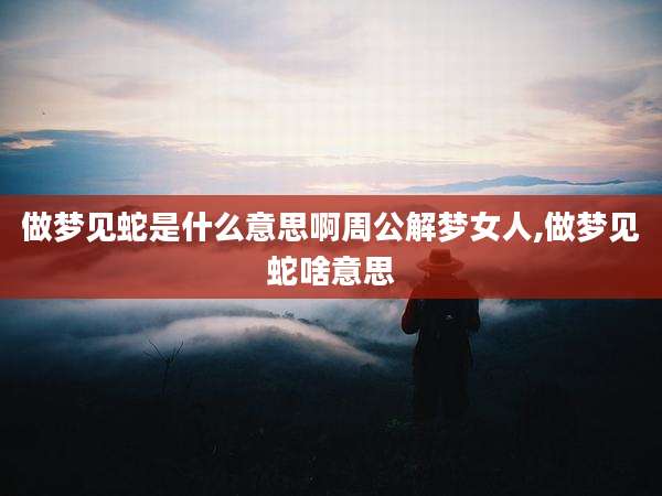 做梦见蛇是什么意思啊周公解梦女人,做梦见蛇啥意思
