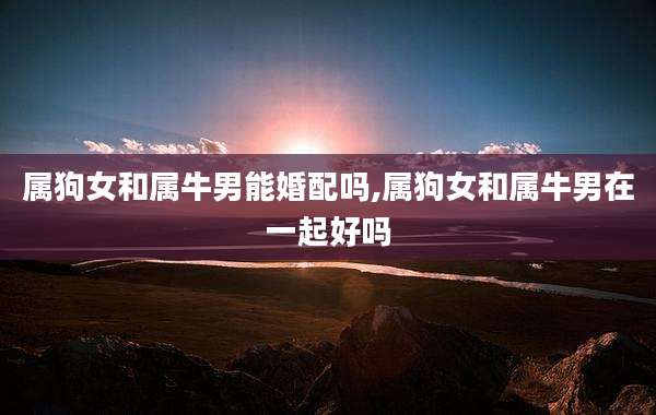 属狗女和属牛男能婚配吗,属狗女和属牛男在一起好吗