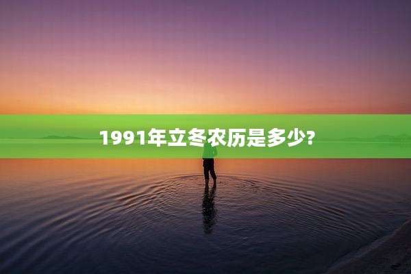 1991年立冬农历是多少?