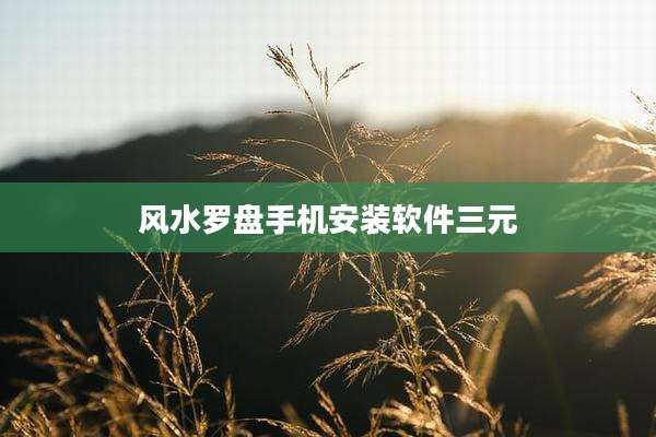 风水罗盘手机安装软件三元