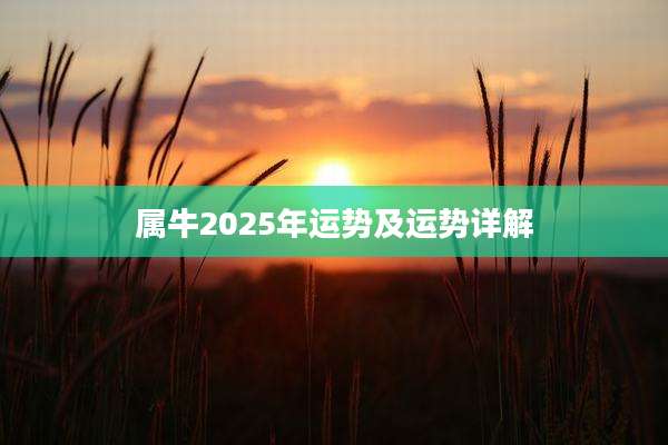属牛2025年运势及运势详解