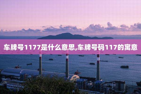 车牌号1177是什么意思,车牌号码117的寓意