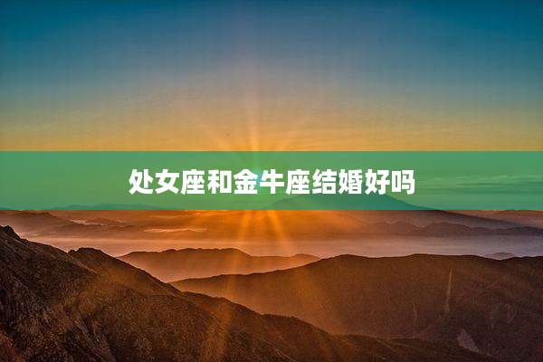 处女座和金牛座结婚好吗