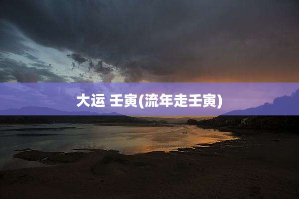 大运 壬寅(流年走壬寅)