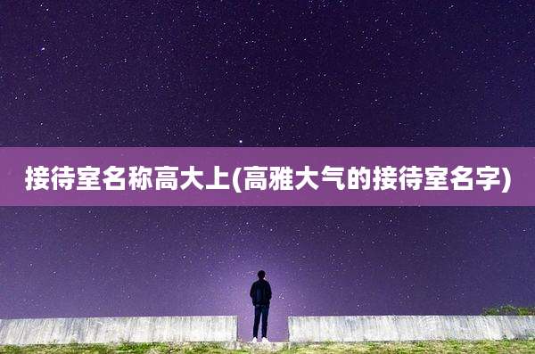 接待室名称高大上(高雅大气的接待室名字)