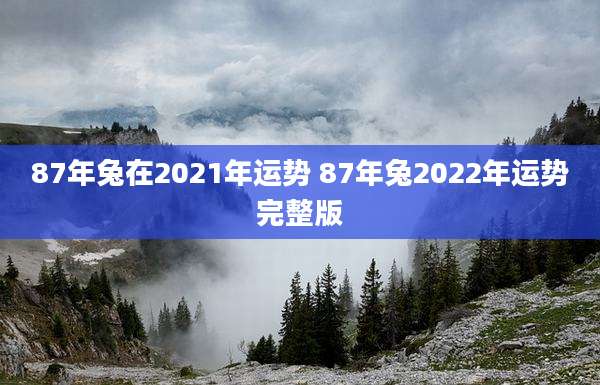 87年兔在2021年运势 87年兔2022年运势完整版