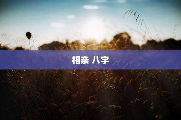 相亲 八字