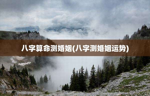 八字算命测婚姻(八字测婚姻运势)