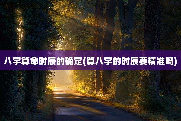 八字算命时辰的确定(算八字的时辰要精准吗)