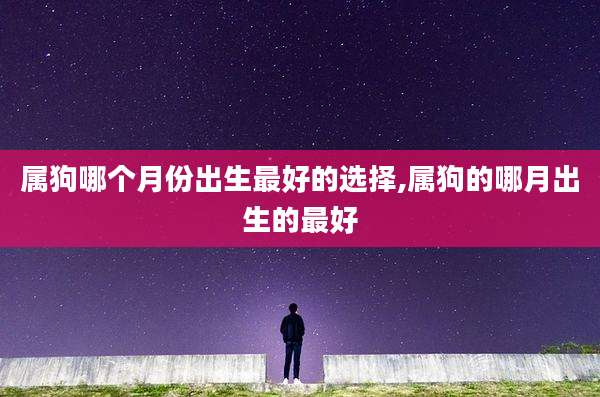 属狗哪个月份出生最好的选择,属狗的哪月出生的最好