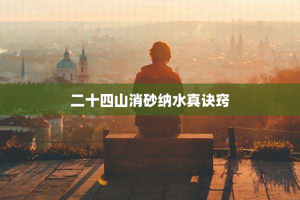 二十四山消砂纳水真诀窍