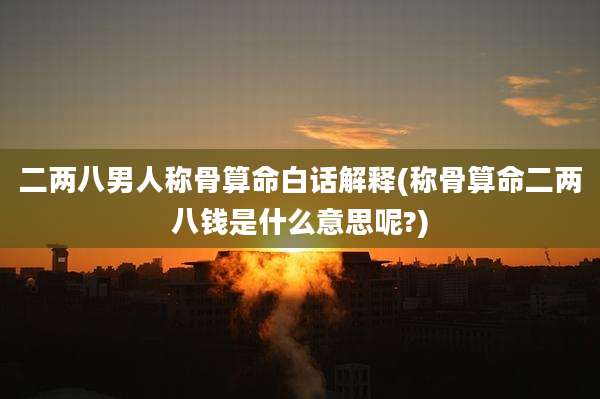 二两八男人称骨算命白话解释(称骨算命二两八钱是什么意思呢?)