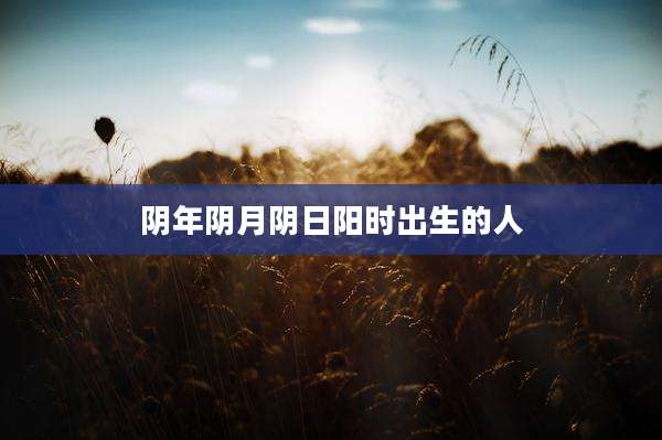 阴年阴月阴日阳时出生的人