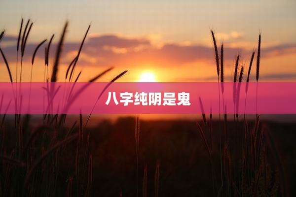 八字纯阴是鬼