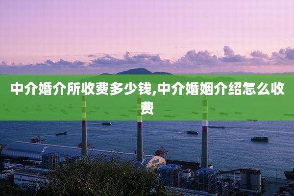 中介婚介所收费多少钱,中介婚姻介绍怎么收费