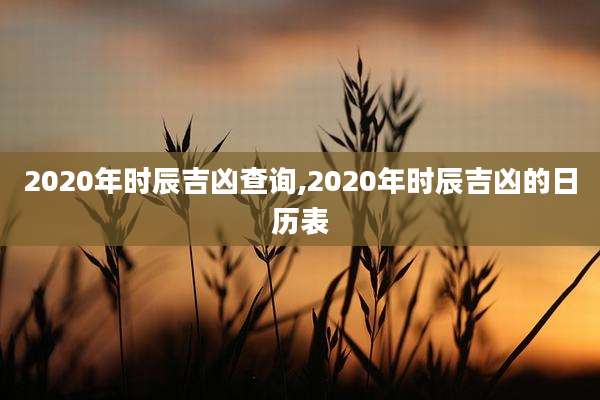 2020年时辰吉凶查询,2020年时辰吉凶的日历表