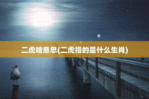 二虎啥意思(二虎指的是什么生肖)