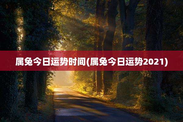 属兔今日运势时间(属兔今日运势2021)