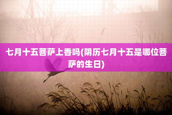 七月十五菩萨上香吗(阴历七月十五是哪位菩萨的生日)