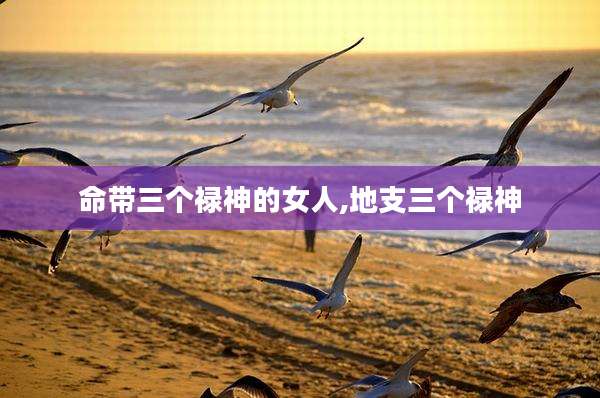 命带三个禄神的女人,地支三个禄神