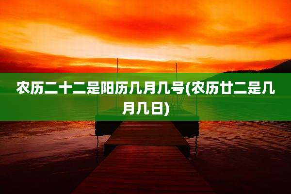 农历二十二是阳历几月几号(农历廿二是几月几日)