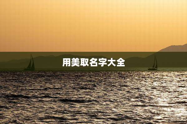 用美取名字大全