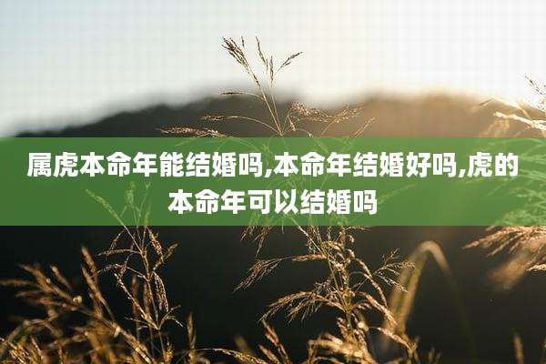 属虎本命年能结婚吗,本命年结婚好吗,虎的本命年可以结婚吗