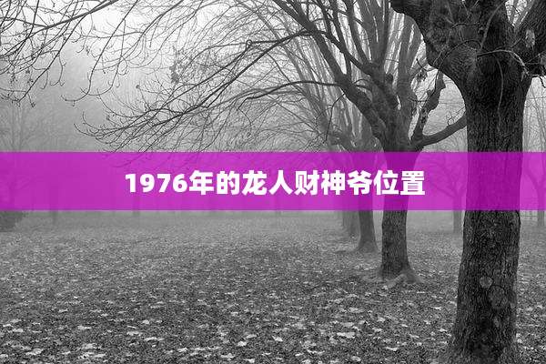 1976年的龙人财神爷位置