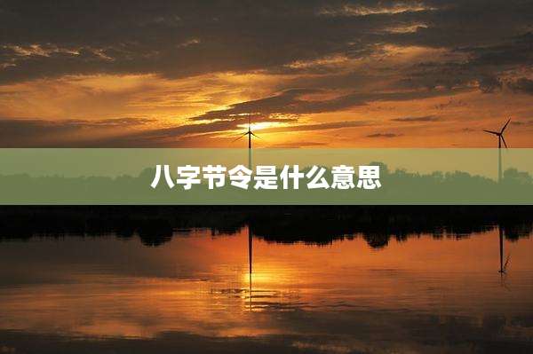 八字节令是什么意思