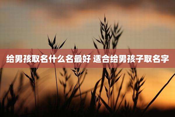 给男孩取名什么名最好 适合给男孩子取名字