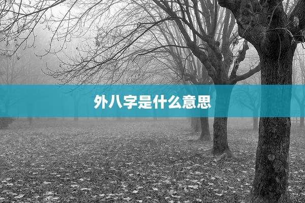 外八字是什么意思