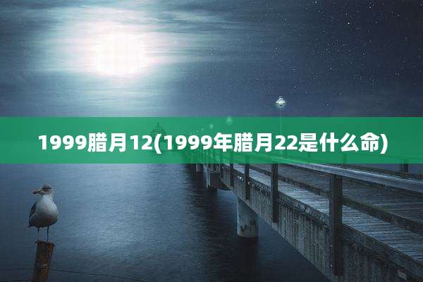 1999腊月12(1999年腊月22是什么命)