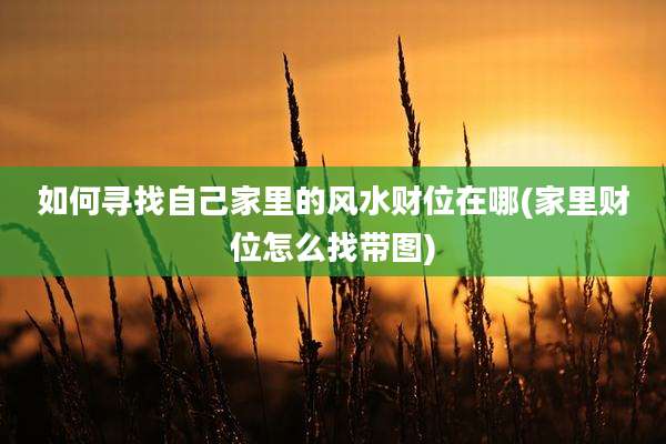 如何寻找自己家里的风水财位在哪(家里财位怎么找带图)