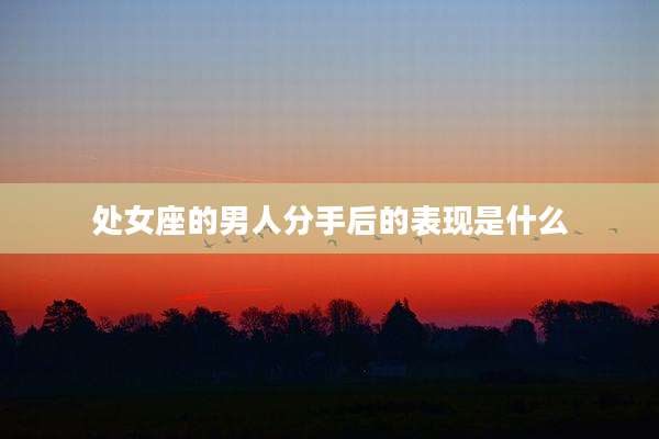 处女座的男人分手后的表现是什么