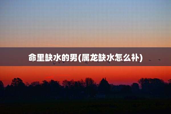 命里缺水的男(属龙缺水怎么补)