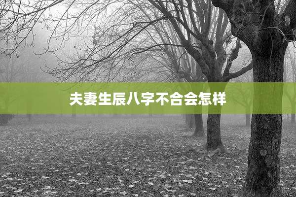 夫妻生辰八字不合会怎样
