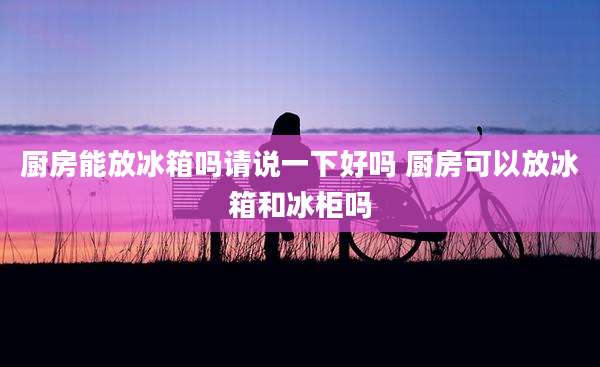 厨房能放冰箱吗请说一下好吗 厨房可以放冰箱和冰柜吗