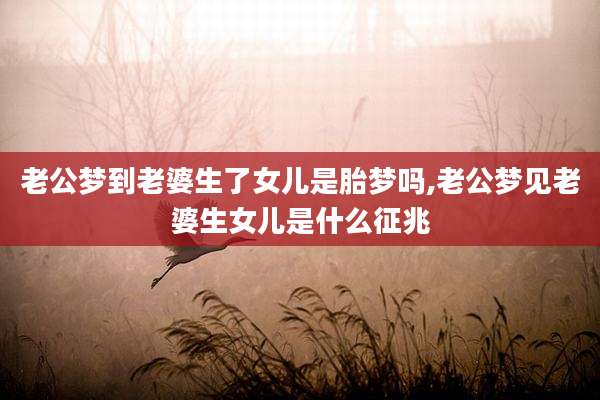 老公梦到老婆生了女儿是胎梦吗,老公梦见老婆生女儿是什么征兆