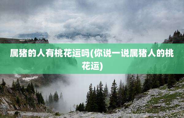 属猪的人有桃花运吗(你说一说属猪人的桃花运)