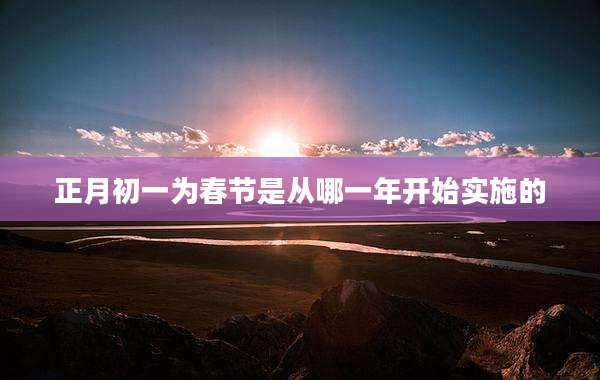 正月初一为春节是从哪一年开始实施的