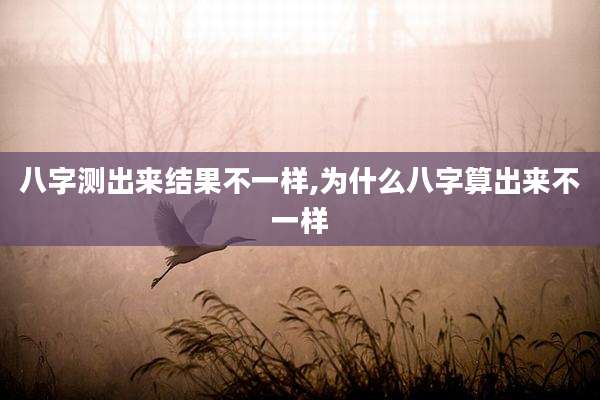 八字测出来结果不一样,为什么八字算出来不一样