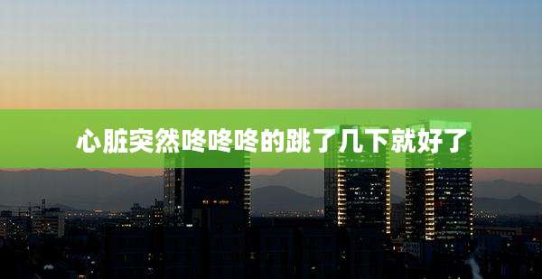心脏突然咚咚咚的跳了几下就好了